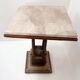 Table piédestal en bois et marbre