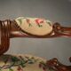 Pair of Louis Philippe armchairs with petit point upholstery.