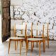 4 Danish chairs in beech wood and skai, 1960