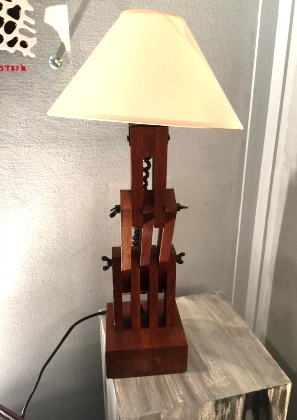 Daniel Pigeon's solid oak articulated lamp
