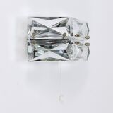 Pair of wall sconces in faceted crystal and chrome / prism glass wall lamps by Kinkeldey