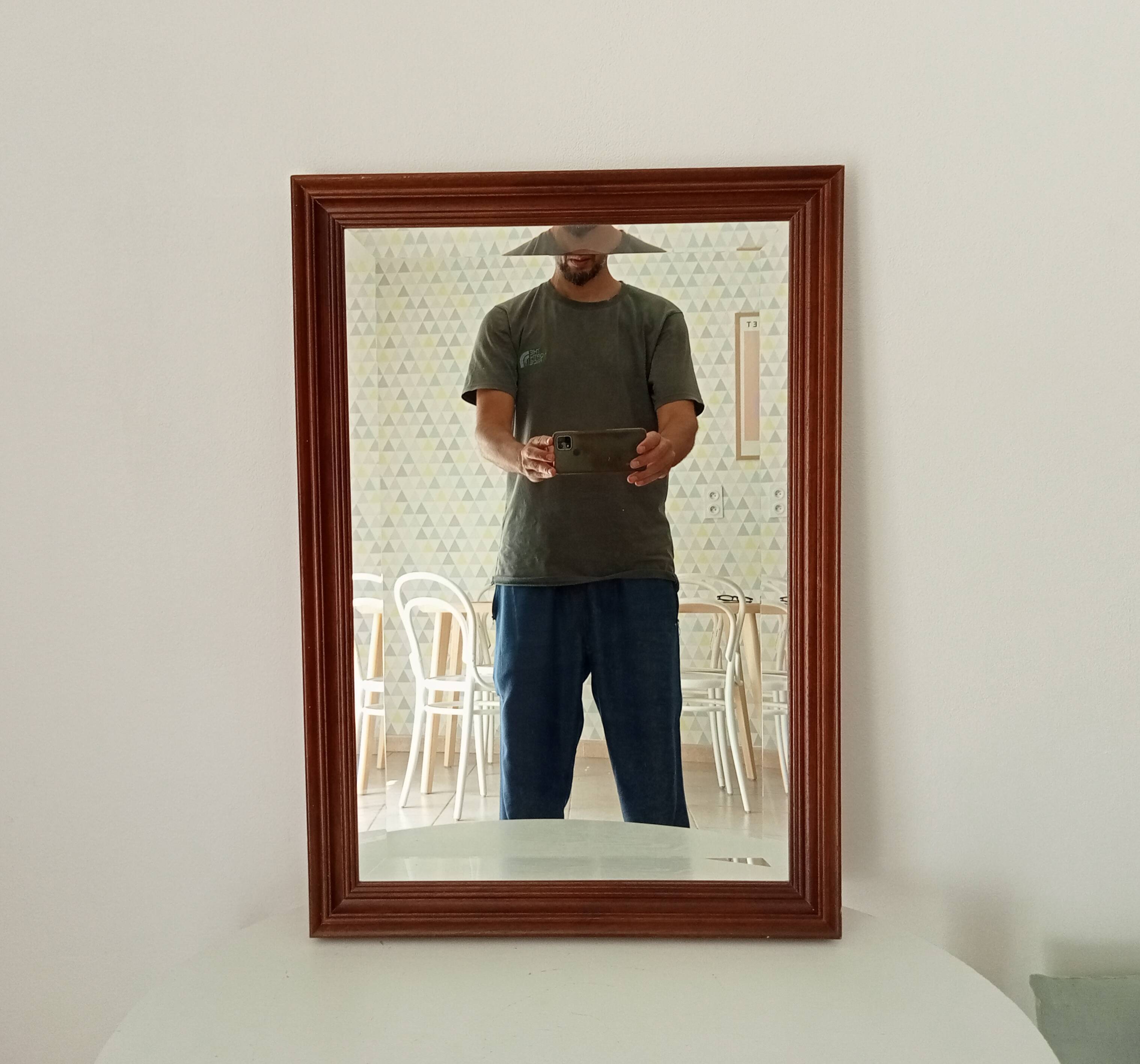 Vintage Italian mirror, beveled glass, 1960s
