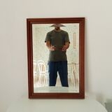 Vintage Italian mirror, beveled glass, 1960s