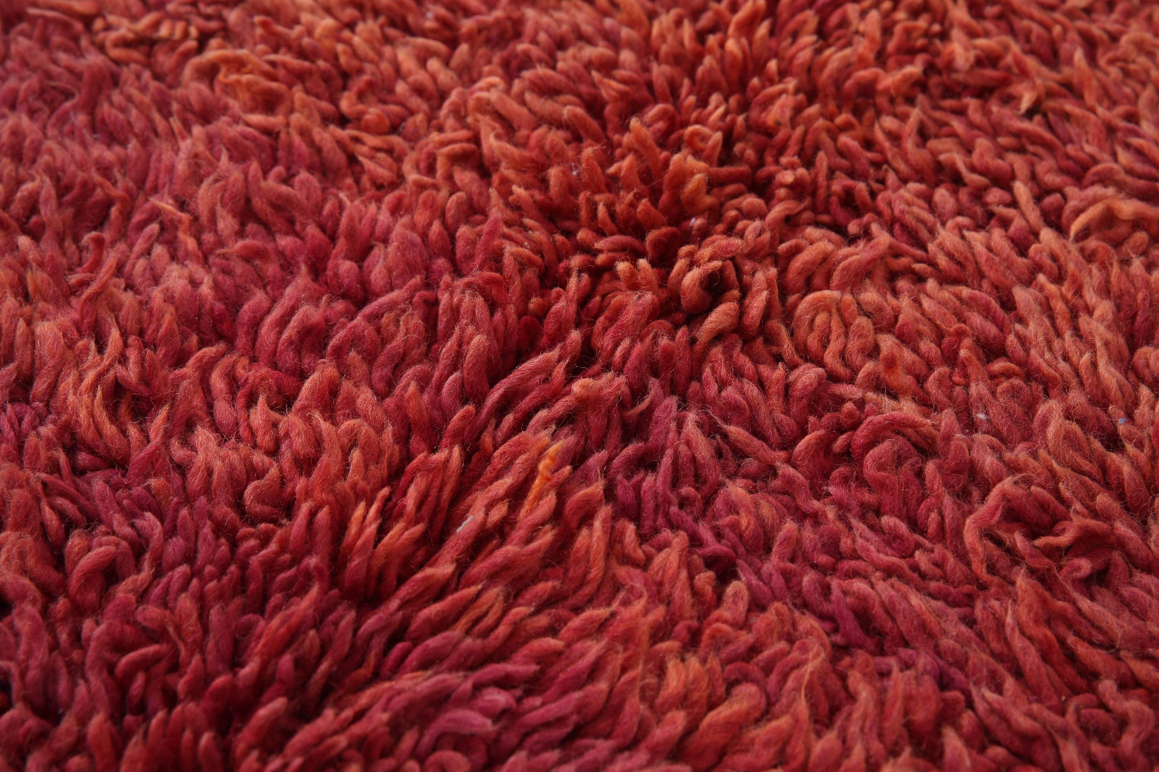 Burgundy Vintage Handmade Moroccan rug 180 x 336 cm - Berber wool Rug