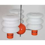 Glass pendant light produced by Napako around 1970