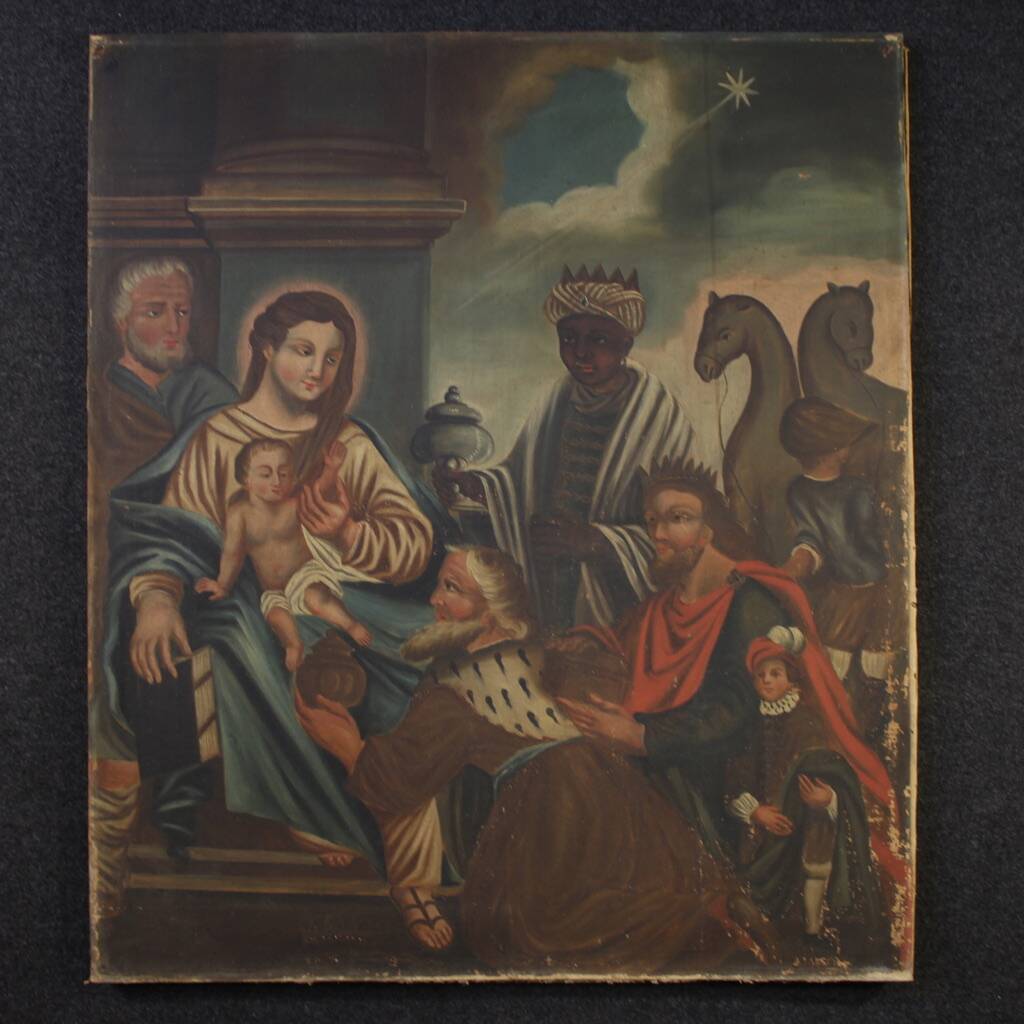 19th century Spanish painting Adoration of the Magi