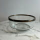 Glass and silver-plated metal salad bowl, silver rim.
