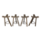 Mid century brutalist bar stools - set of 4, 1960s
