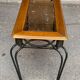 Neo-classical entrance console in wrought iron and solid oak H70 cm 1970