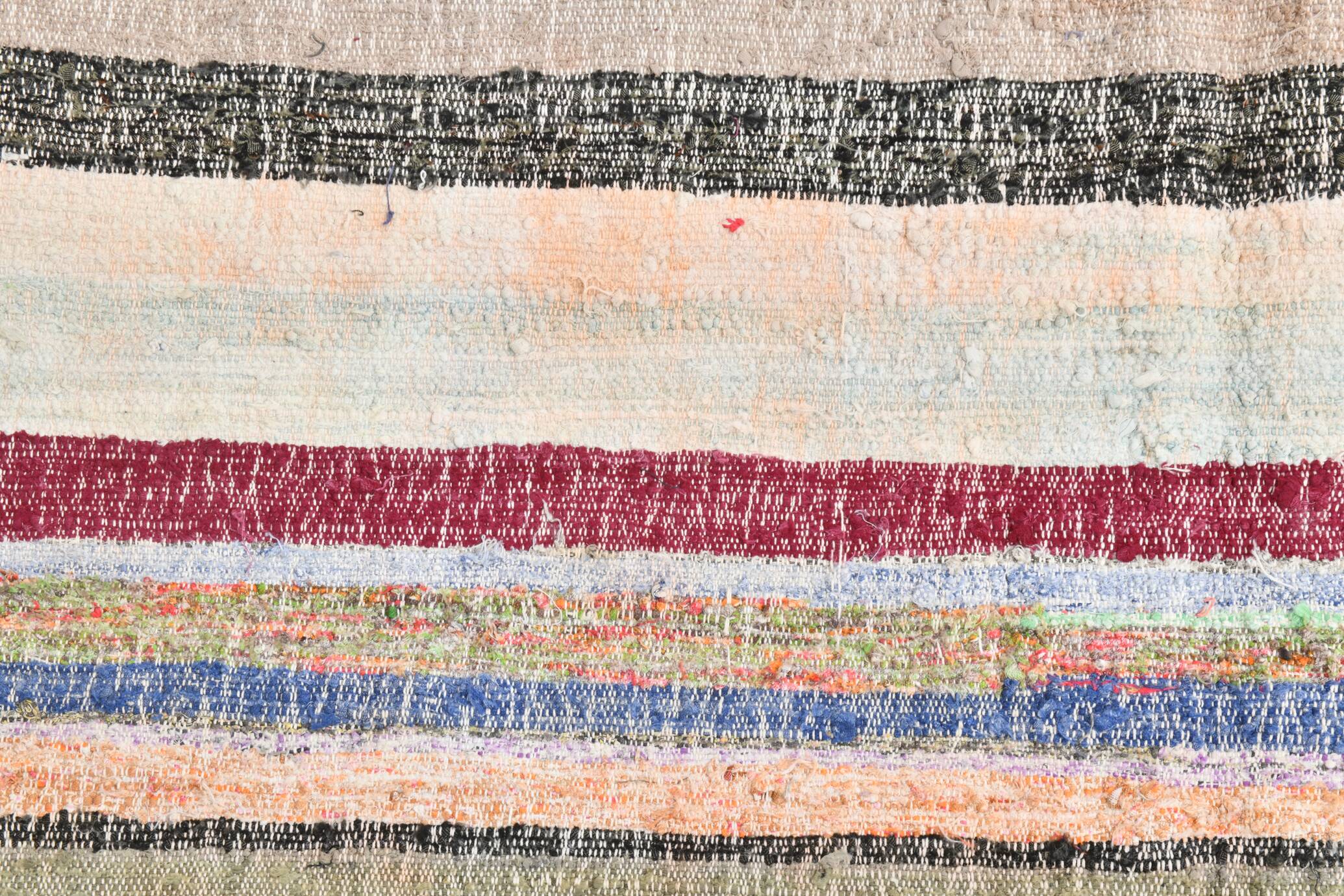 Multicolor Striped Modern Kilim Rug, 161x220Cm