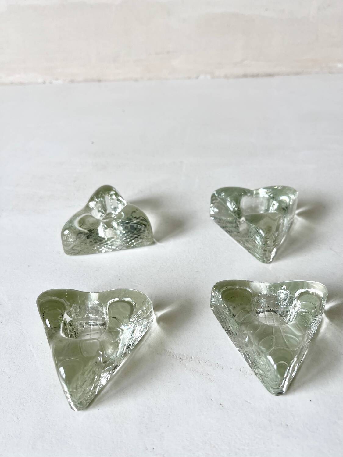 Triangle shaped glass candle holders