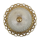 Golden mount and glass globe ceiling light