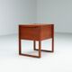 Scandinavian modern storage cabinet in teak with sled base Denmark 1960