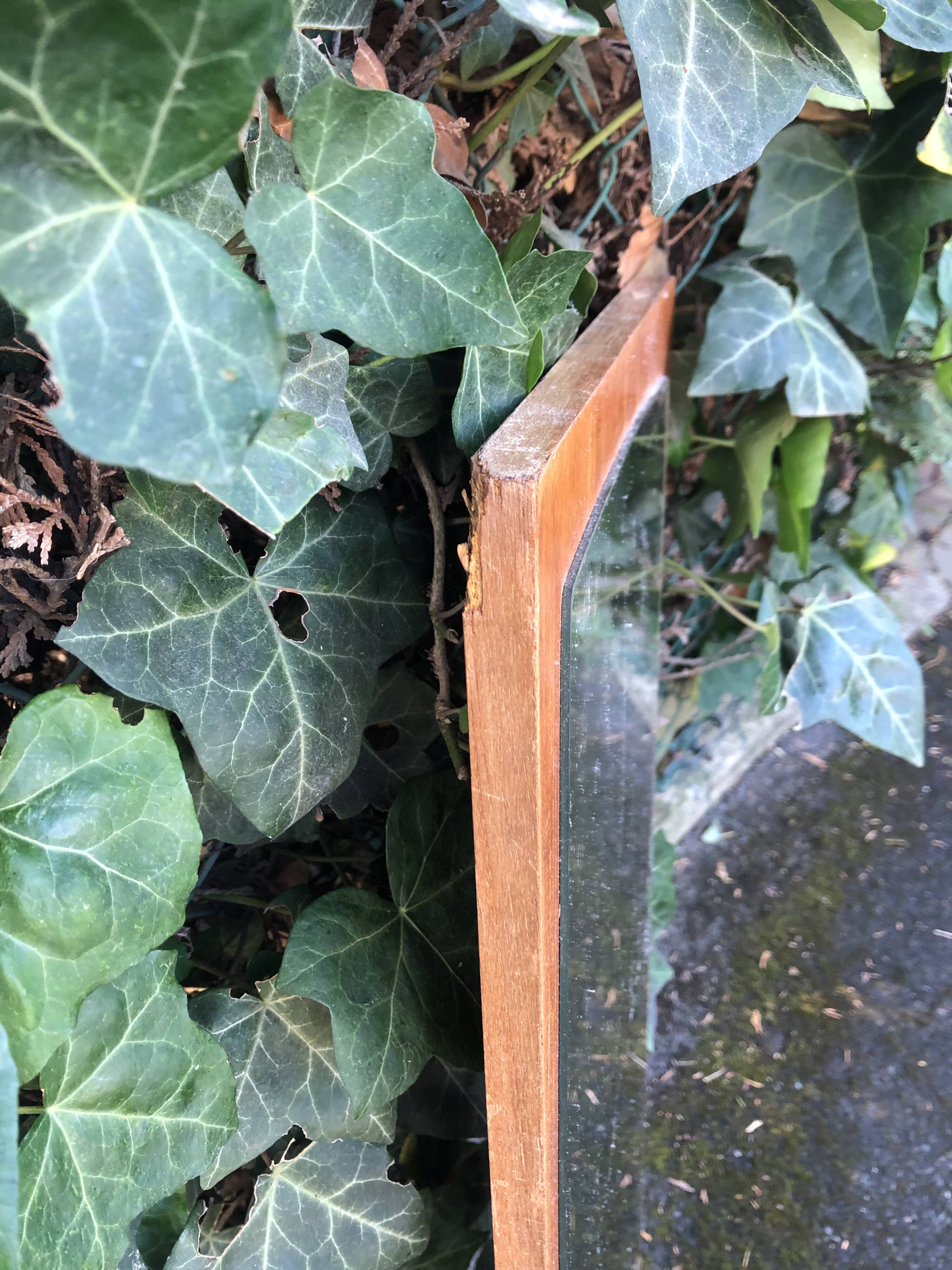 Scandinavian teak mirror 60s