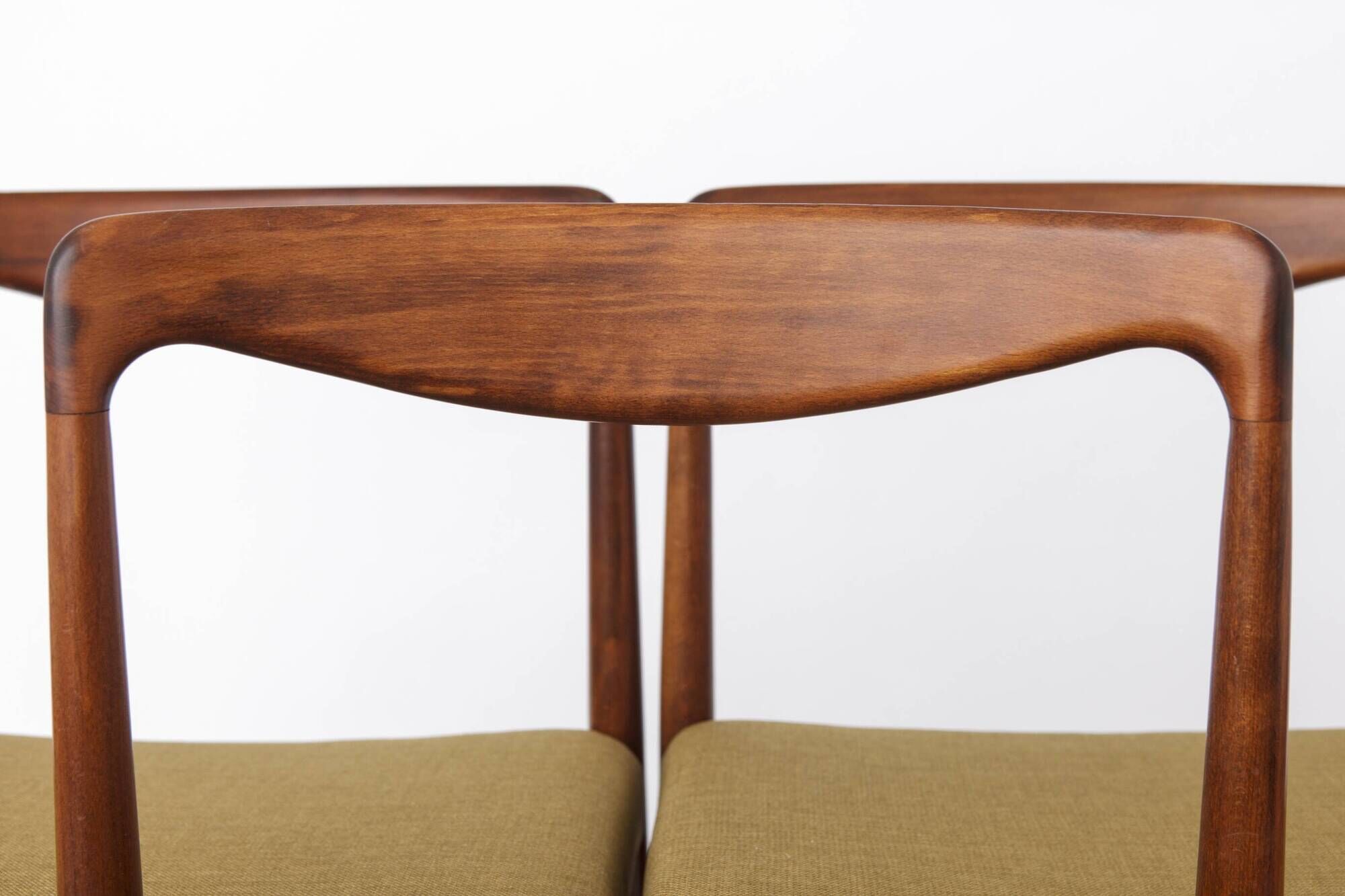 Set 5+1 Vintage Teak Dining Chair Set , 1970s German Lübke Style