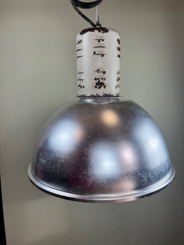 Rare suspension industrielle Osram HQL – grand réflecteur aluminium 53