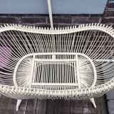 Superb vintage rattan cradle