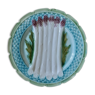 Assiette asperges barbotine