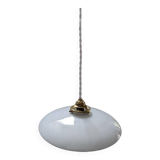 Old hanging lampshade white opaline Art Deco 1930 Ø 25.8 cm TBE