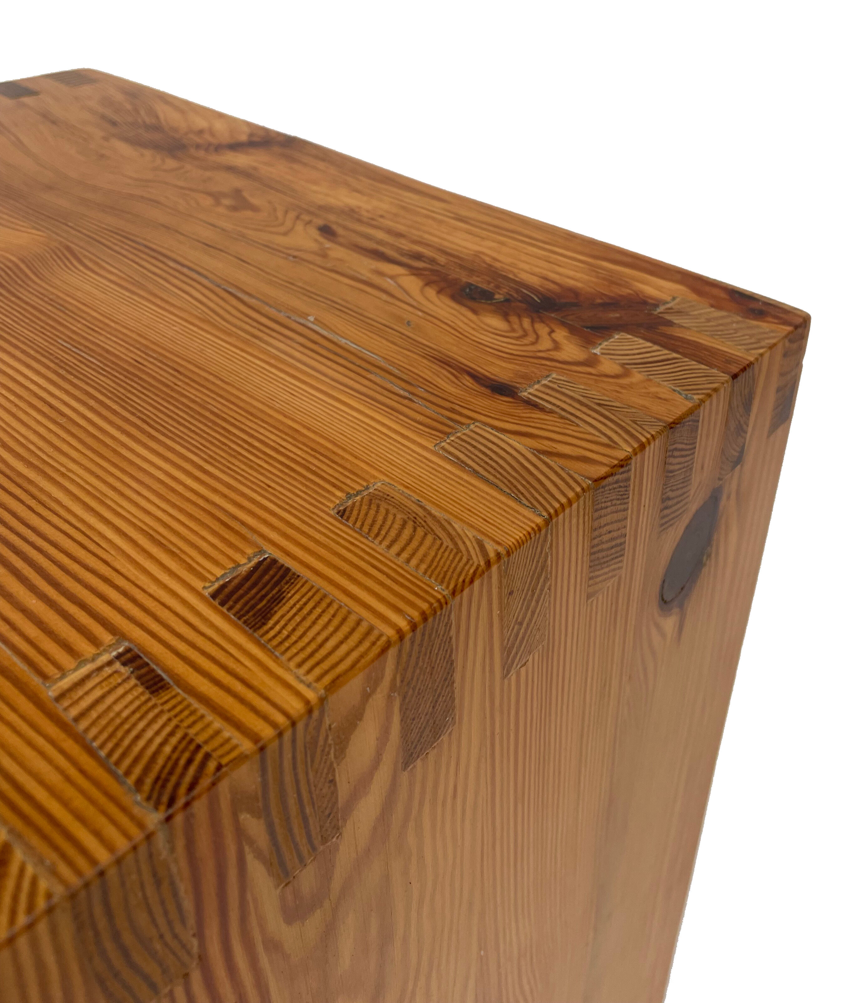 Vintage side table Ate van Apeldoorn, Pine wood 1970s