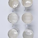 6 cups and saucers porcelain Haviland Limoges barbed-wire décor