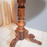 Table d'appoint ovale Louis Philippe d'époque en noyer et ronce de noyer ,pied tripode