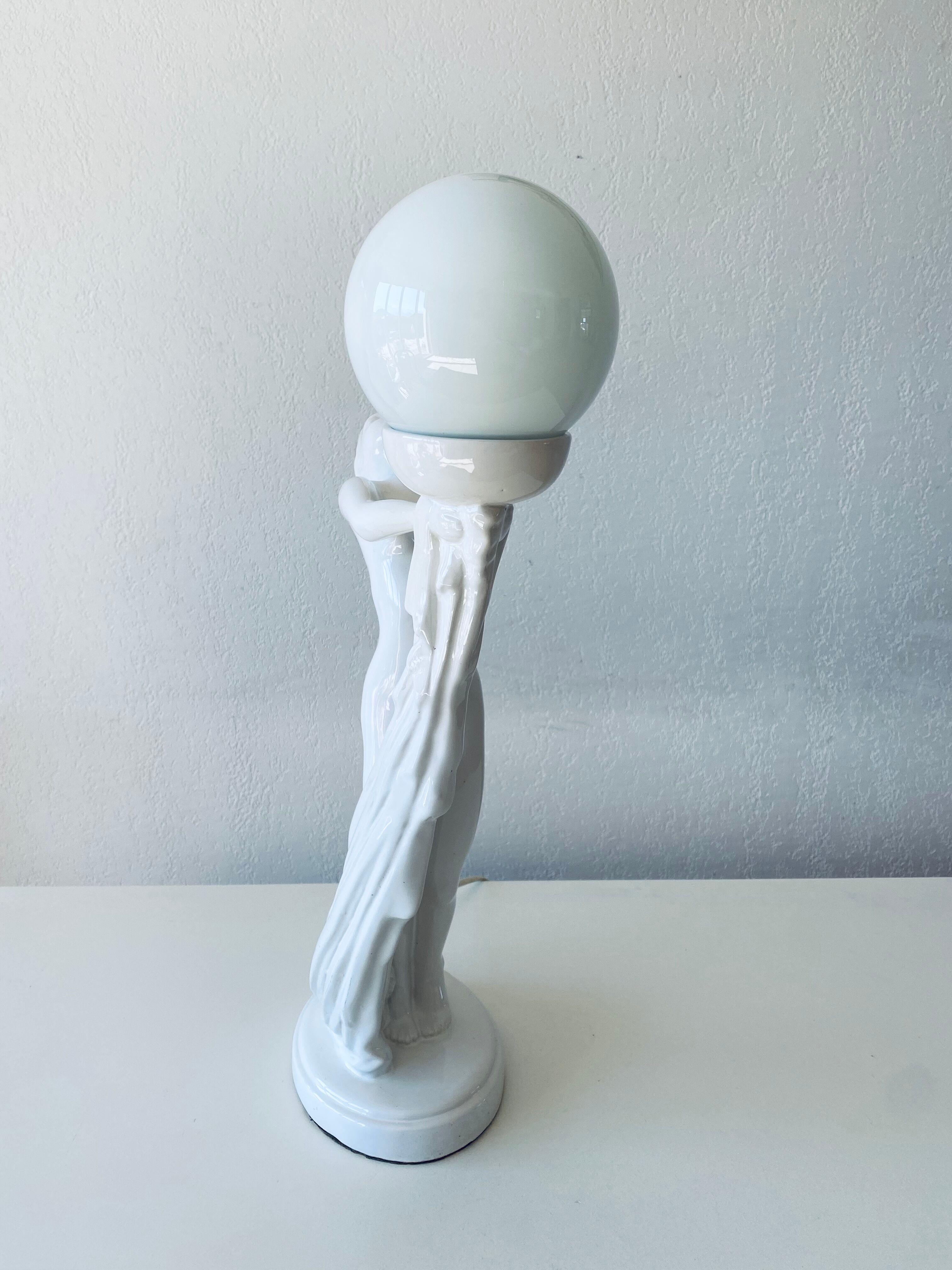 Ceramic naked dancer lamp