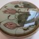 cracked celadon jewelry box signed Siam and numbered handmade lotus flower pattern
