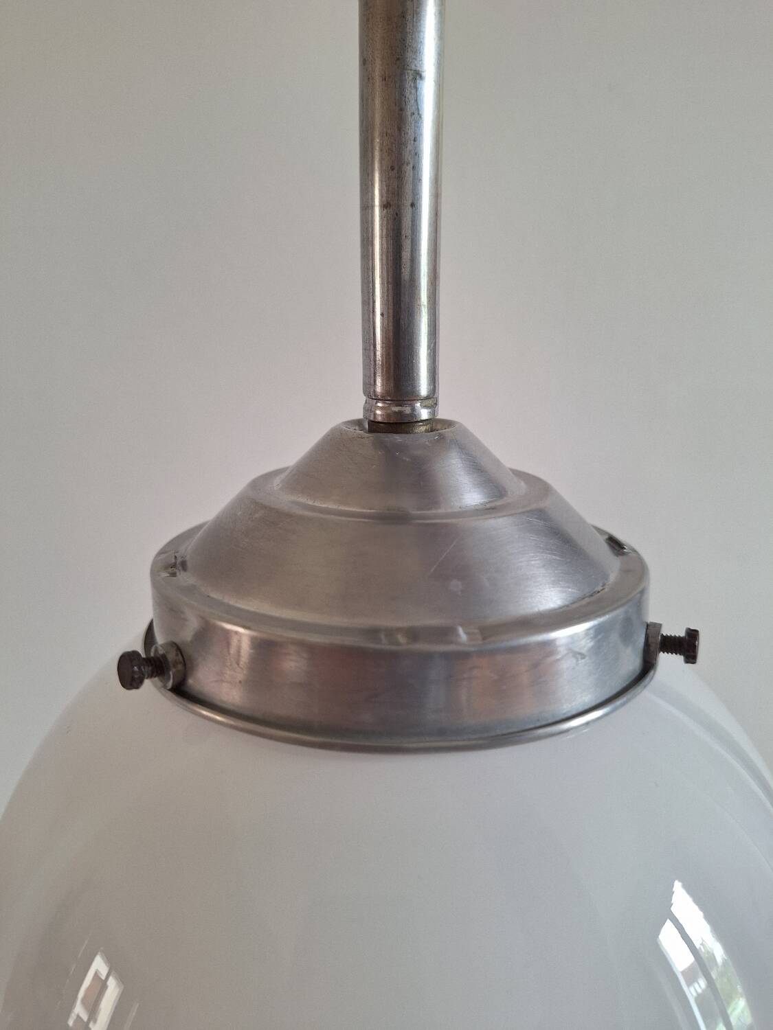 Art deco opaline ball chandelier