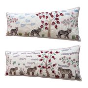 Set of 2 embroidered decorative cushion covers 46x138 cm