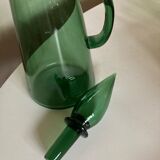 Carafe XXL in Empoli glass Italian work 1960