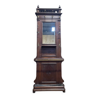 Portemanteau, vestiaire en noyer massif 1900