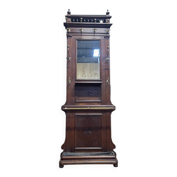 Coat rack - Solid walnut wardrobe 1900