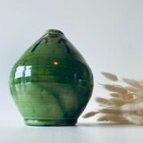 Signed ceramic green vase
