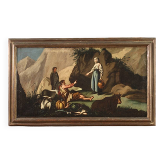 Tableau paysage scène pastorale du 18ème siècle