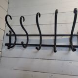 Antique coat rack in curved wood 5 hooks