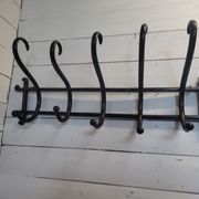 Antique coat rack in curved wood 5 hooks