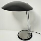 Aluminor lamp chrome metal and matt black design 80s