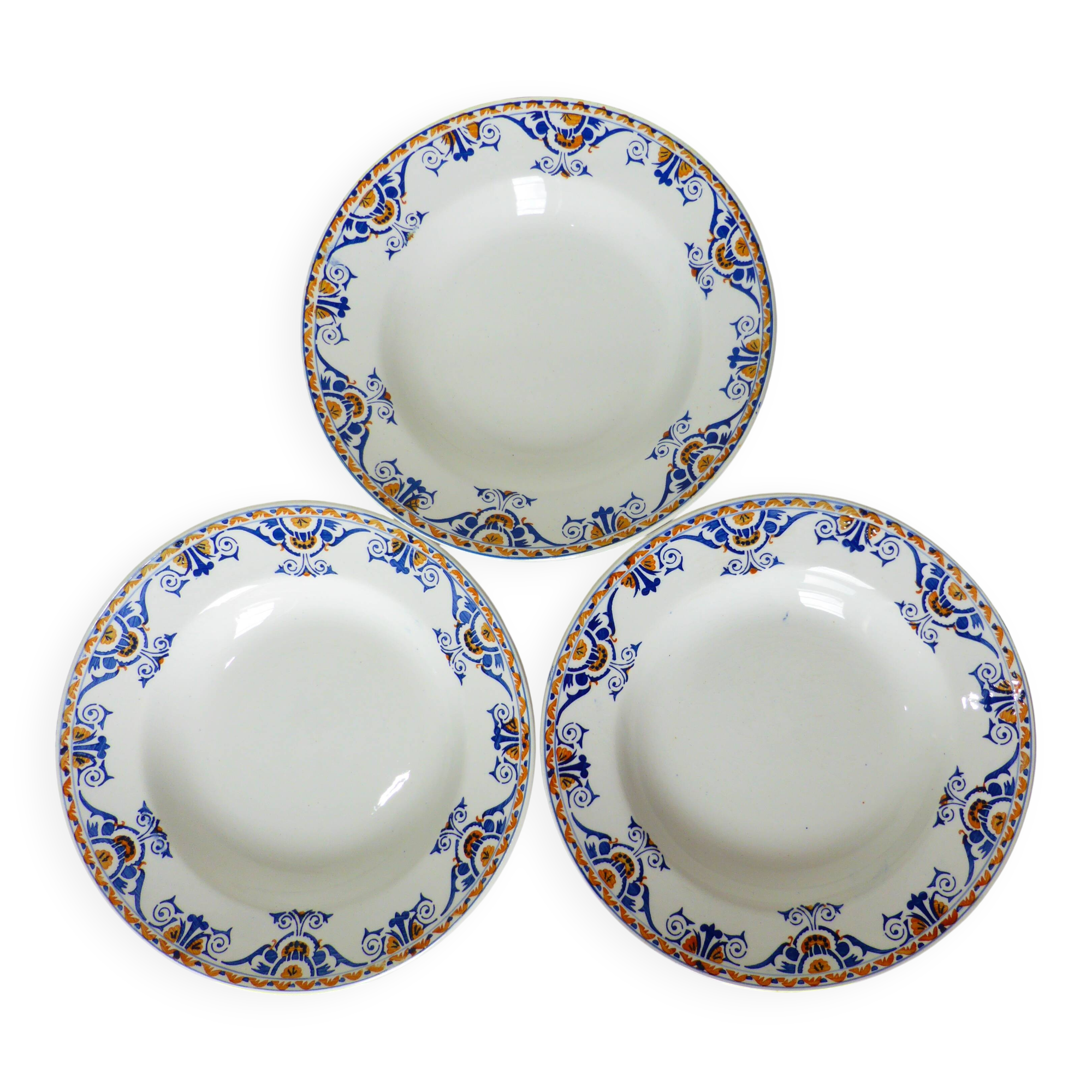 3 vintage soup plates from Moulin des Loups and Hamage St Gast 220525