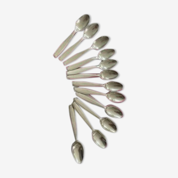 12 small silver metal spoons