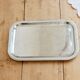 Rectangular silver-plated serving tray - Beaded edge