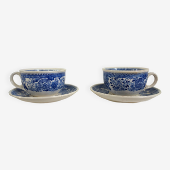 Ancienne paire de tasses en porcelaine Villeroy et Boch modèle Burgenland