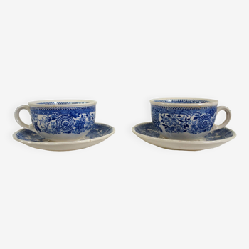 Old pair of Villeroy and Boch porcelain cups, Burgenland model