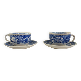 Ancienne paire de tasses en porcelaine Villeroy et Boch modèle Burgenland