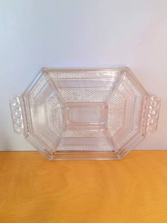 Plateau apéritifs art déco en verre