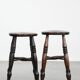 Set of two timeless antique English Windsor stools from the 18th century with a great patina