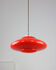 Mid-century red Glass & Brass Saucer Lamp