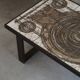 Danish mid century rectangular coffee table by Ox Art in Oak and Stoneware, 1970