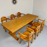 Set of 6 solid pine chairs in Scandinavian design by Reiner Daumiller vintage