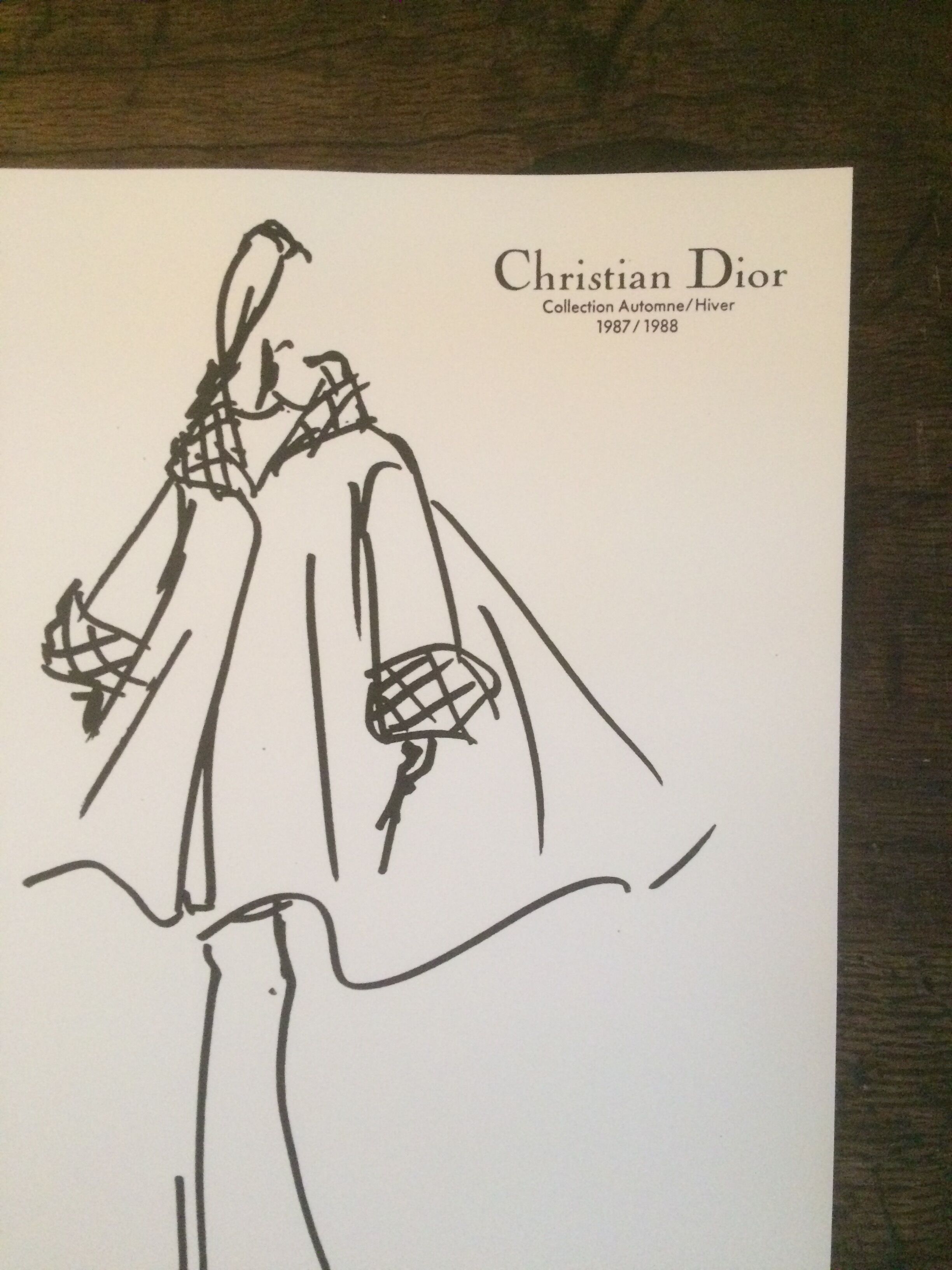Christian Dior, illustration de mode de presse collection 1987-1988